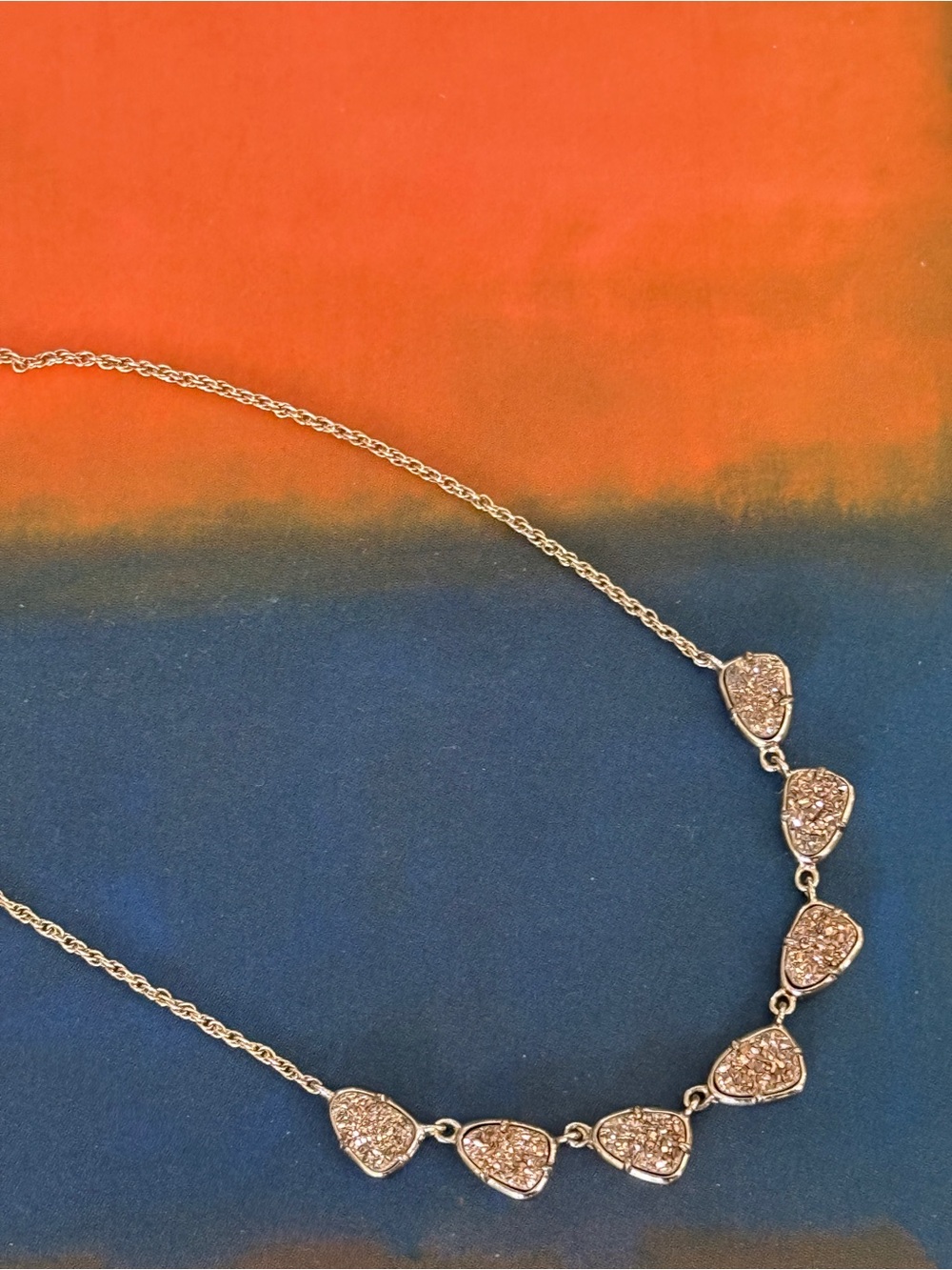 Kendra Scott “Susanna” Sand Color Druzy Necklace with Gold Chain